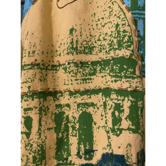 Jane Ashley Casual Lifestyle Women's‎ Turquoise & Yellow Rome Theme Jacket Sz LG - Picture 4 of 9
